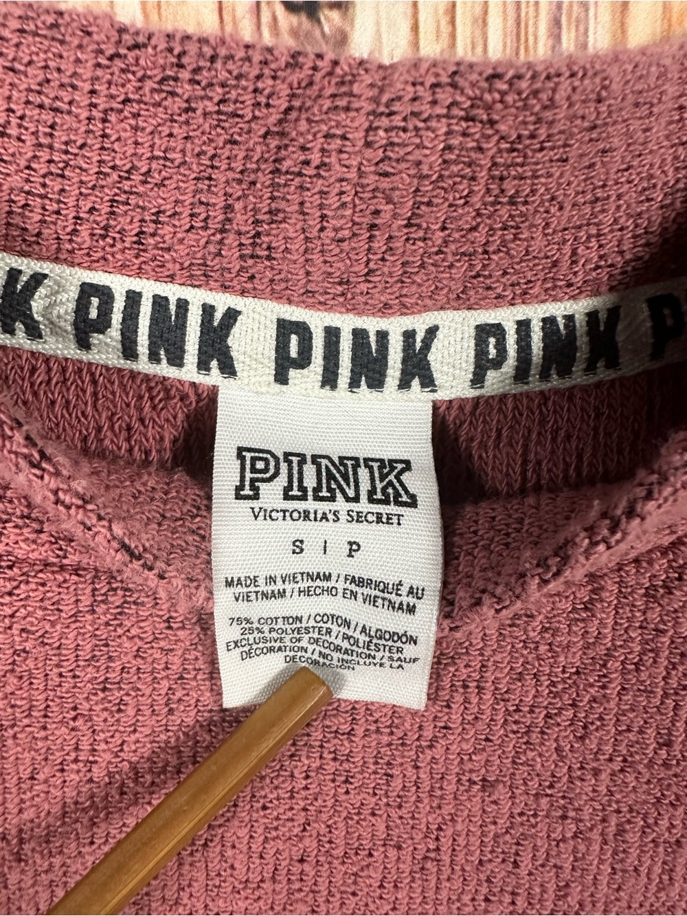 PINK Victoria's Secret  Stadium Mock Neck Pullover Sweater Dusty Rose Size Small - Picture 2 of 14